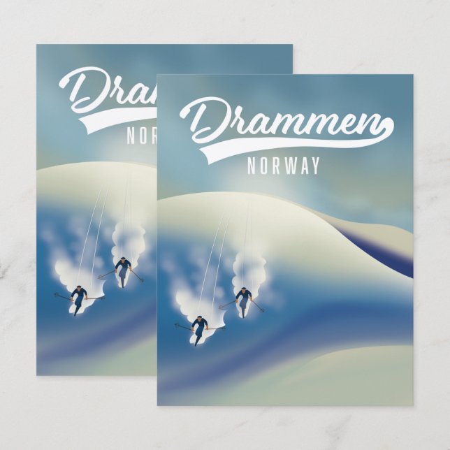 Drammen Norwegen Skiposter (Vorne/Hinten)