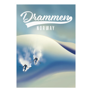 Drammen Norwegen Skiposter Fotodruck