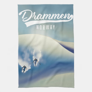 Drammen Norwegen Skiposter Geschirrtuch