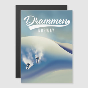 Drammen Norwegen Skiposter Magnetkarte