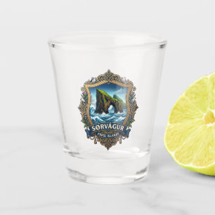 Drangarnir Meeresfelsen Färöer-Inseln Schnapsglas