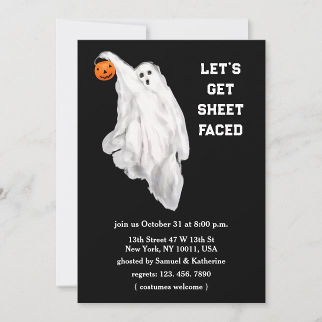 Drank Funny Adult Halloween Ghost Party Einladung (Vorderseite)