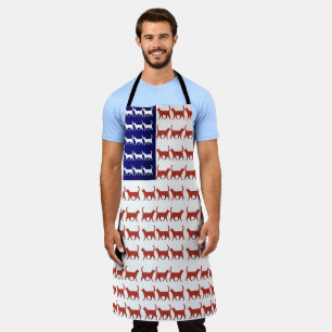 Drapeau 4 juillet chat Bleu rouge et tablier bleu