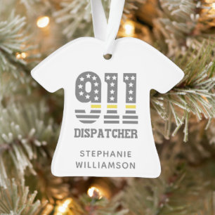 Drapeau 911 personnalisé Dispatcher USA Ligne jaun
