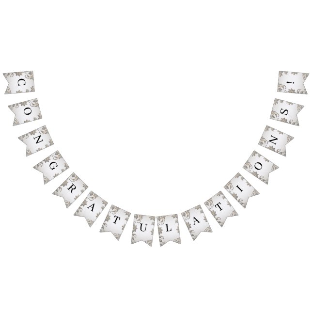 Drapeau à rabattage floral argent (Tout)