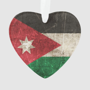 Drapeau âgé et rayé de cru de la Jordanie