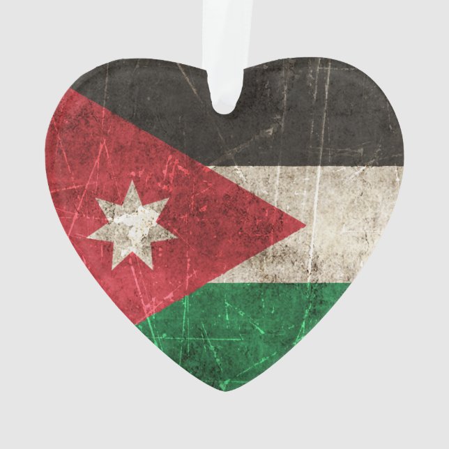 Drapeau âgé et rayé de cru de la Jordanie (dos)