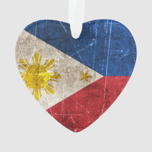 Drapeau âgé et rayé de cru de Philippines