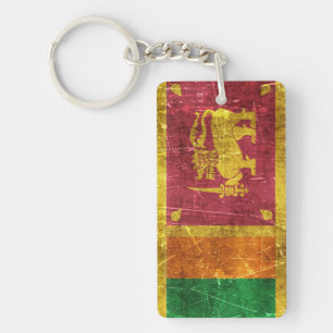 Drapeau âgé et rayé de cru du Sri Lanka