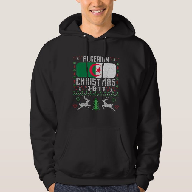 Drapeau Algérie Sweat de Noël algérien (Devant)
