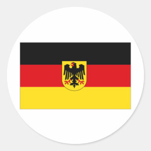 Drapeau allemand avec autocollants ronds aigle