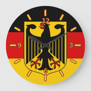Drapeau allemand avec horloge en crête (avec chiff
