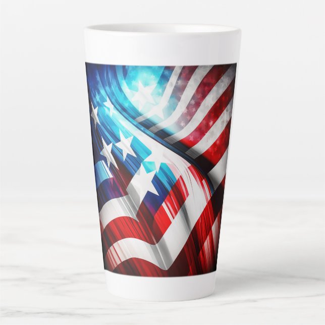 Drapeau américain Abstrait latte Mug (Devant)