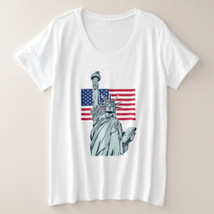 Drapeau américain avec Lady Liberty