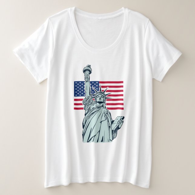 Drapeau américain avec Lady Liberty (Design devant)