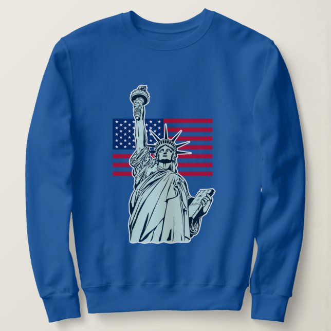 Drapeau américain avec Lady Liberty Sweatshirt (Design devant)