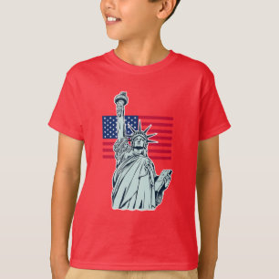 Drapeau américain avec T-shirt Lady Liberty