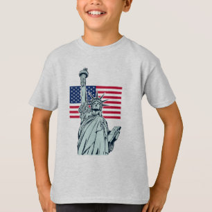Drapeau américain avec T-shirt Lady Liberty