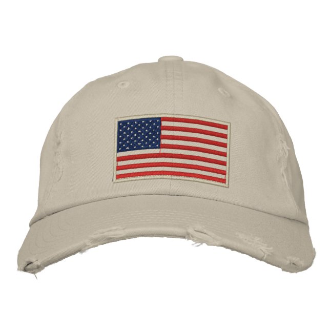 Drapeau américain brodé Casquette en détresse (Devant)