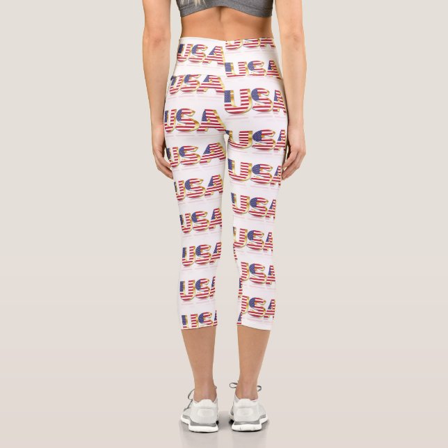 Drapeau américain Capri Leggings (Verso)