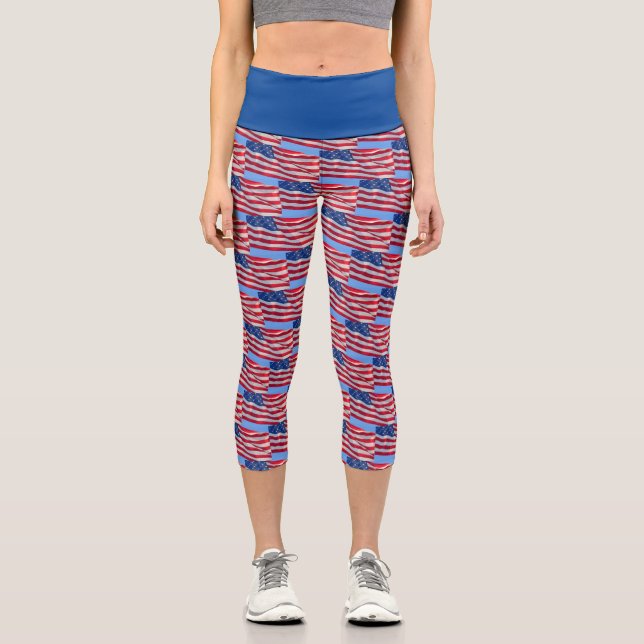 Drapeau américain Capri Leggings (Recto)