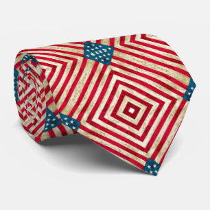 Drapeau américain - Cravate rouge, blanc et bleu