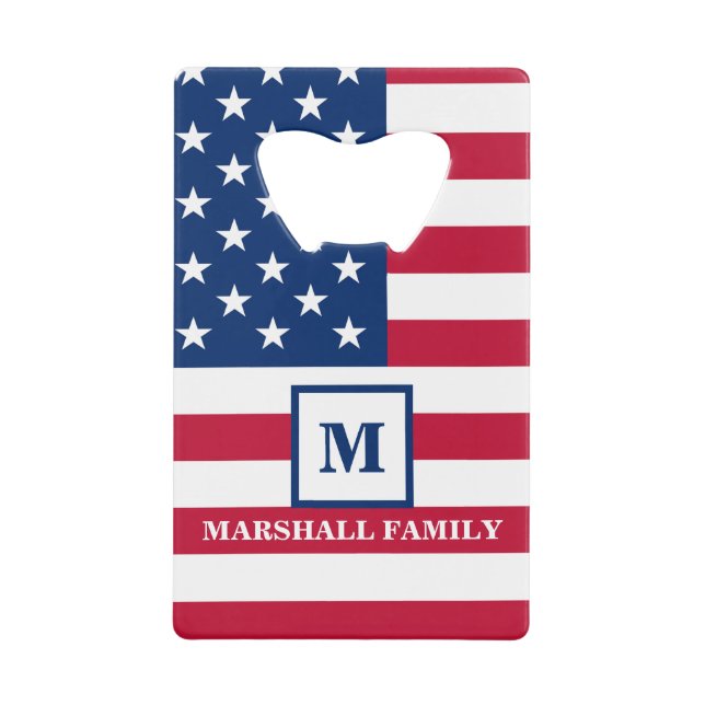 Drapeau américain Customisé Monogramme 4 juillet (Devant)