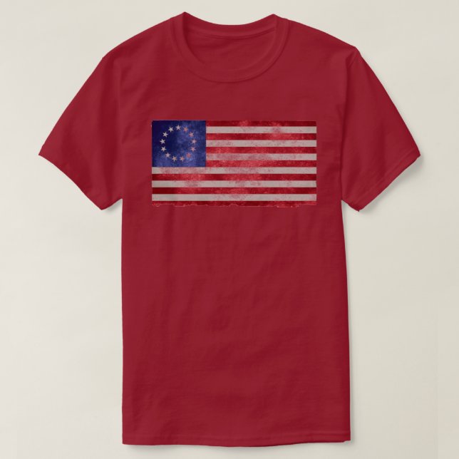 drapeau américain de 1776, t-shirt rose betsy (Design devant)
