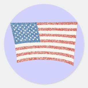 Drapeau américain en pointillisme, autocollants