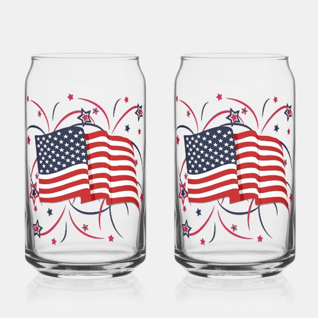 Drapeau américain et feux d'artifice (Recto)