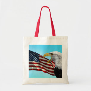 Drapeau américain et Sac fourre-tout d'aigle à têt