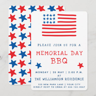 Drapeau américain   Invitation au barbecue du jour