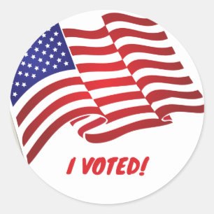 Drapeau américain J'ai voté Stickers Rond Classiqu
