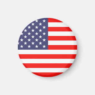 Drapeau américain magnets   Arrondi
