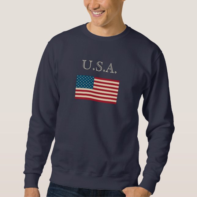 Drapeau américain masculin Cadeau Sweatshirt améri (Devant)