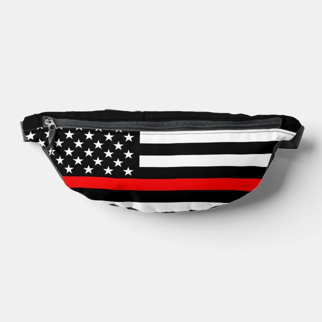 Drapeau américain noir et blanc mince rouge déco s (Poser)