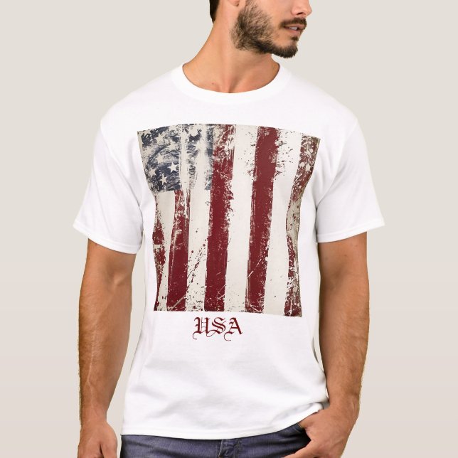Drapeau américain patriotique T-Shirt (Devant)