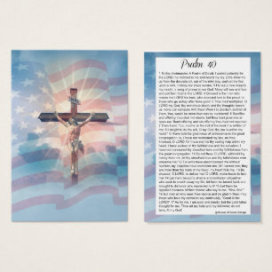 Drapeau américain Psalm 40 Ecriture Crucifix