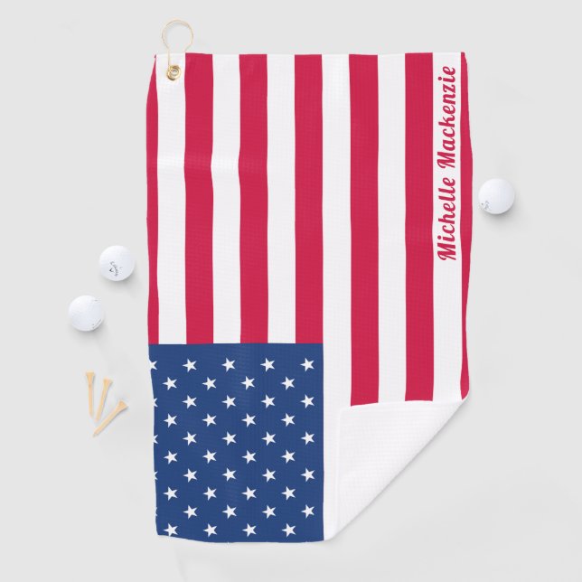 Drapeau américain | Serviette de golf personnalisé (En situation)