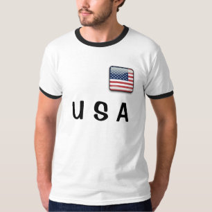 Drapeau américain T-Shirt simple doigt masculin