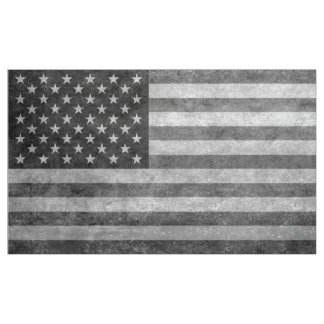 Drapeau américain tissu dénaturé noir et blanc