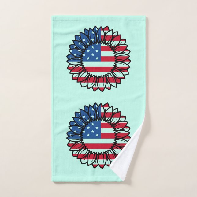 Drapeau américain Tournesol-32222 (Serviette à main)