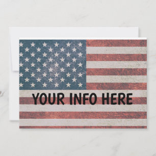 Drapeau américain USA Invitation de PARTIE personn