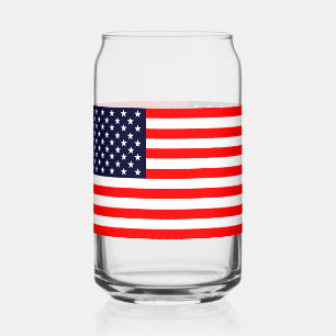 Drapeau américain Verre en forme de canette à l'un