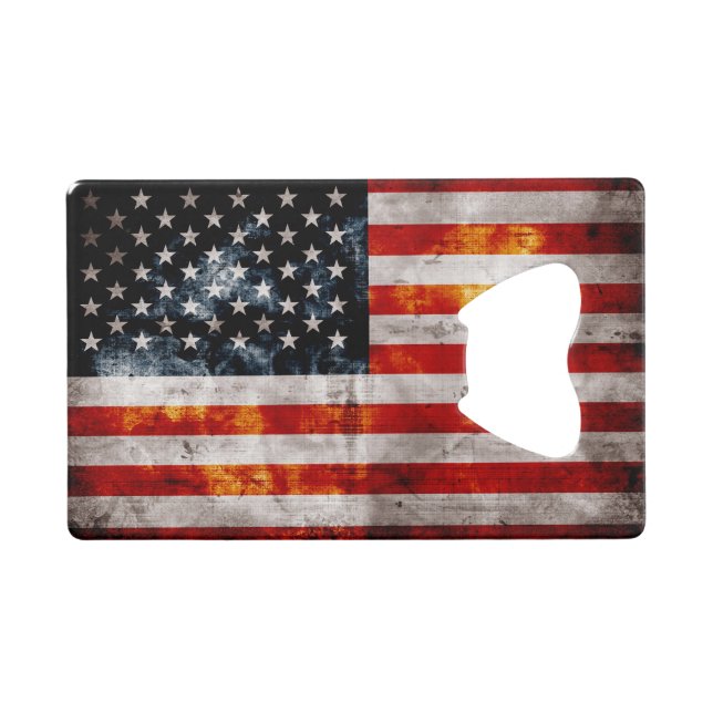 Drapeau américain vintage patiné (Devant (Horizontal))
