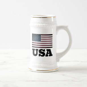 Drapeau américain vintage rétro bière stein mug