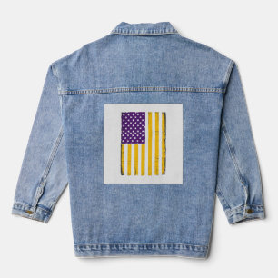 Drapeau américain violet et or en détresse Vecteur