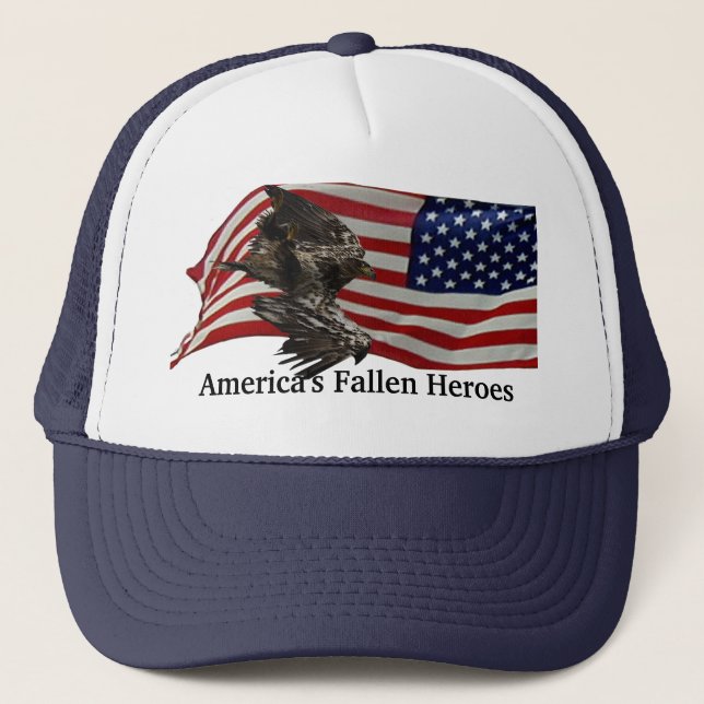 Drapeau AmerIcan et Casquettes d'aigle (Devant)