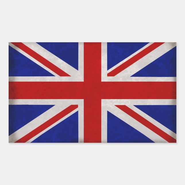 Drapeau Anglais d'Angleterre texturé Rechteckiger Aufkleber (Vorderseite)