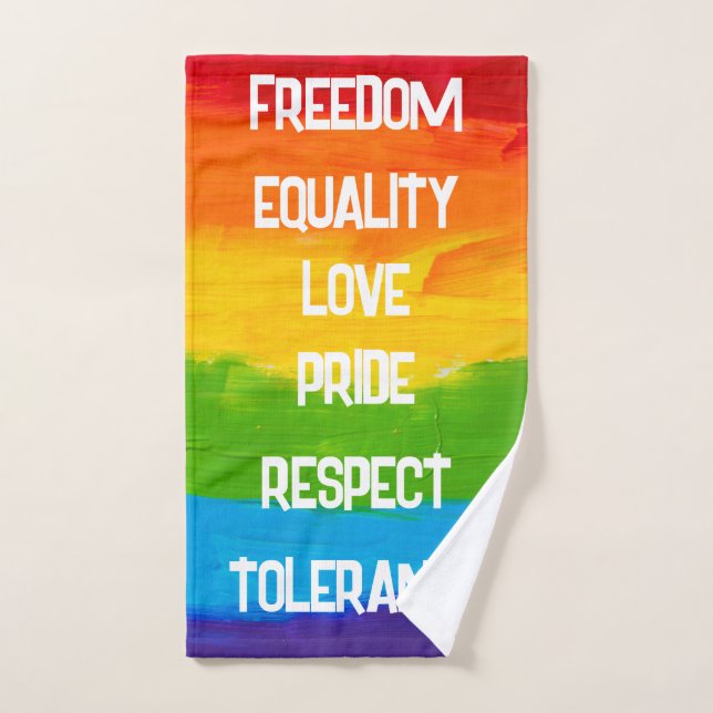 Drapeau arc-en-ciel serviette LGBT - Fierté et éga (Serviette à main)